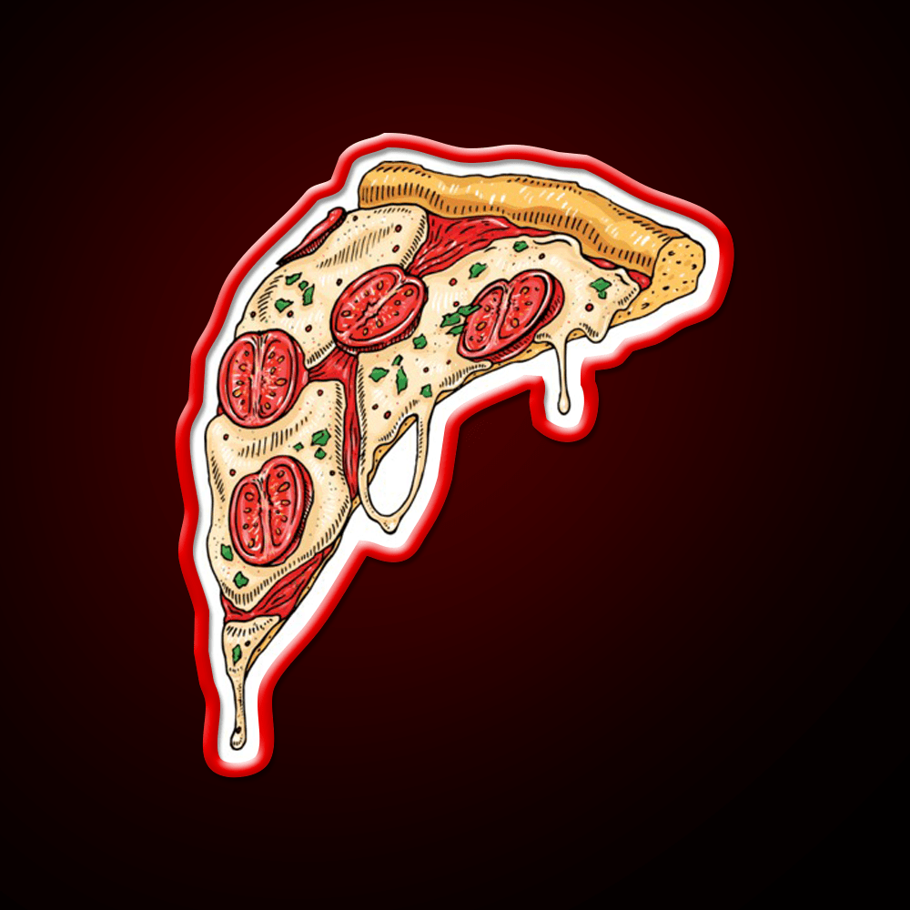 Slice Of Cheesy Margherita Pizza Fast Food Led Neon Sign For Burger Place Rgb Color - Shineneon