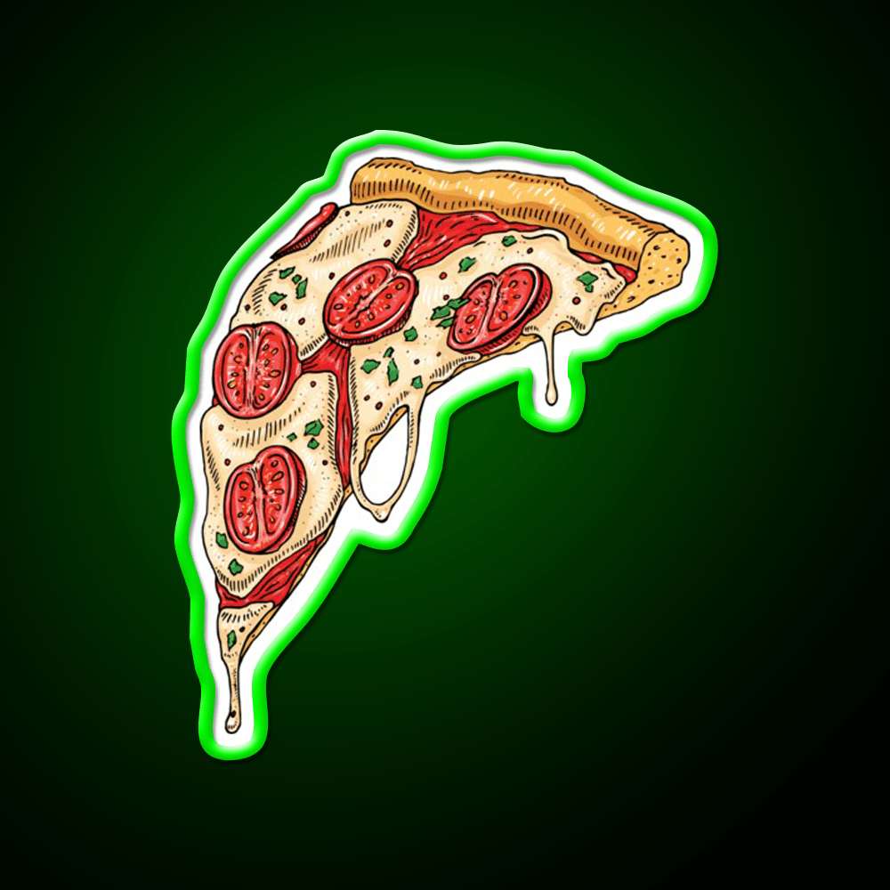 Slice Of Cheesy Margherita Pizza Fast Food Led Neon Sign For Burger Place Rgb Color - Shineneon