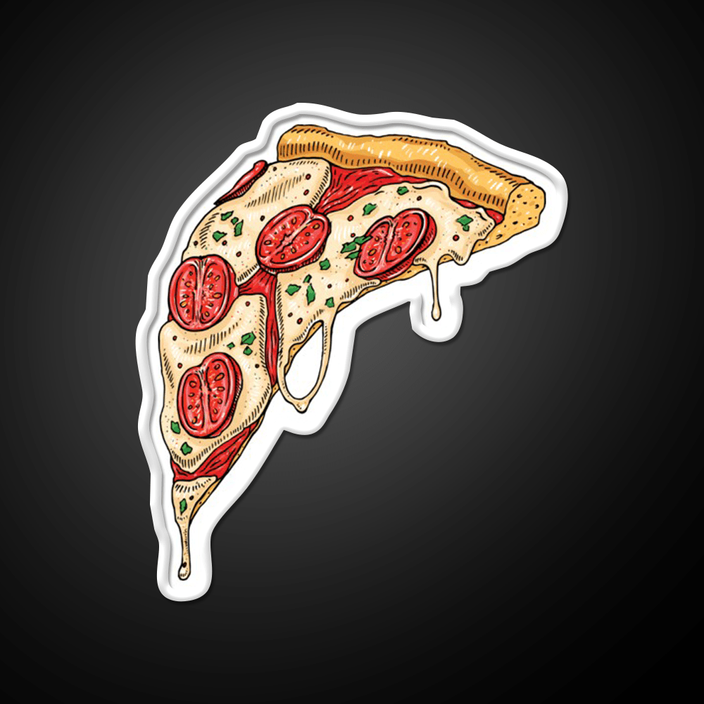 Slice Of Cheesy Margherita Pizza Fast Food Led Neon Sign For Burger Place Rgb Color - Shineneon