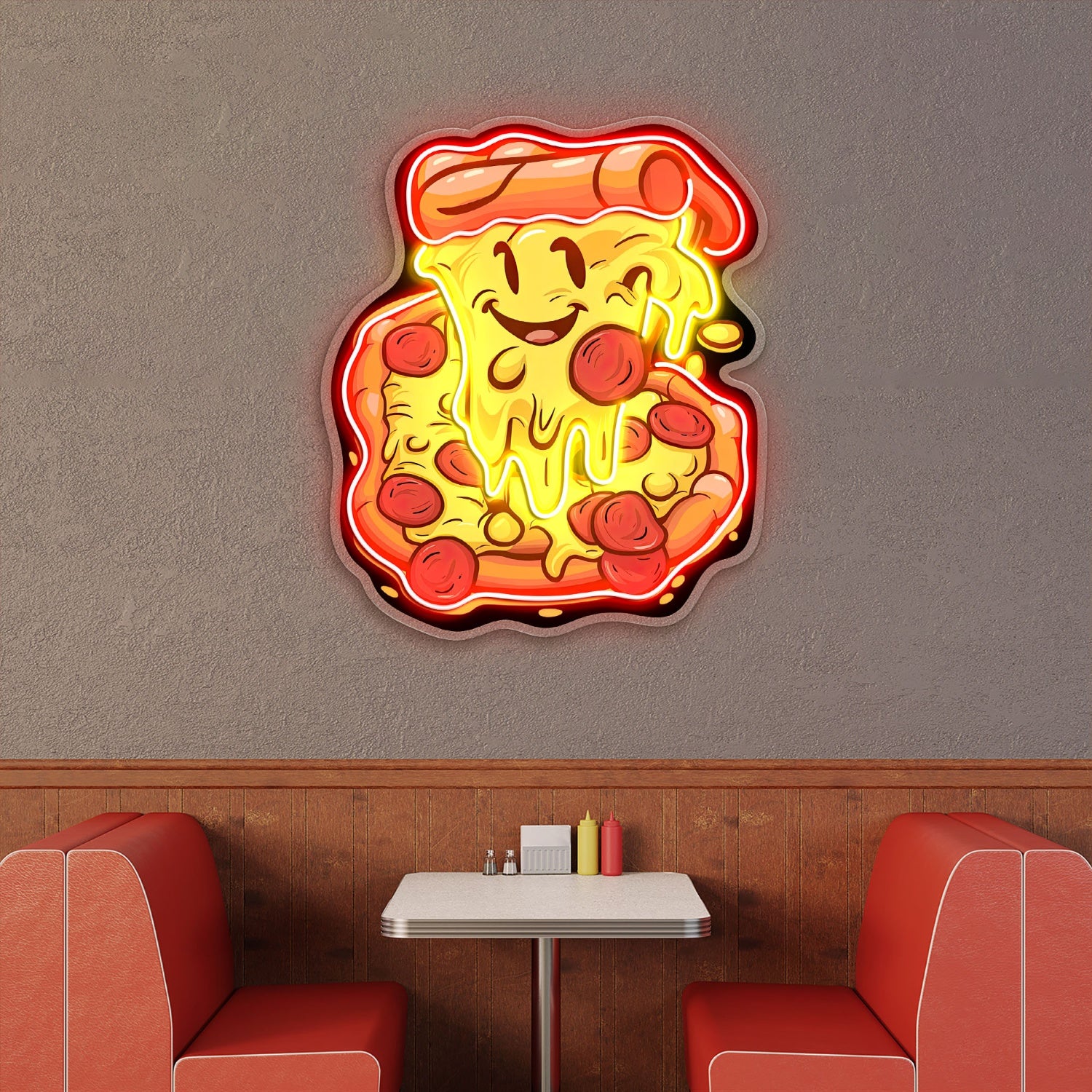 Slice Pizza Cute Smile Acrylic Led Neon Sign Deocr Shop | Shineneon