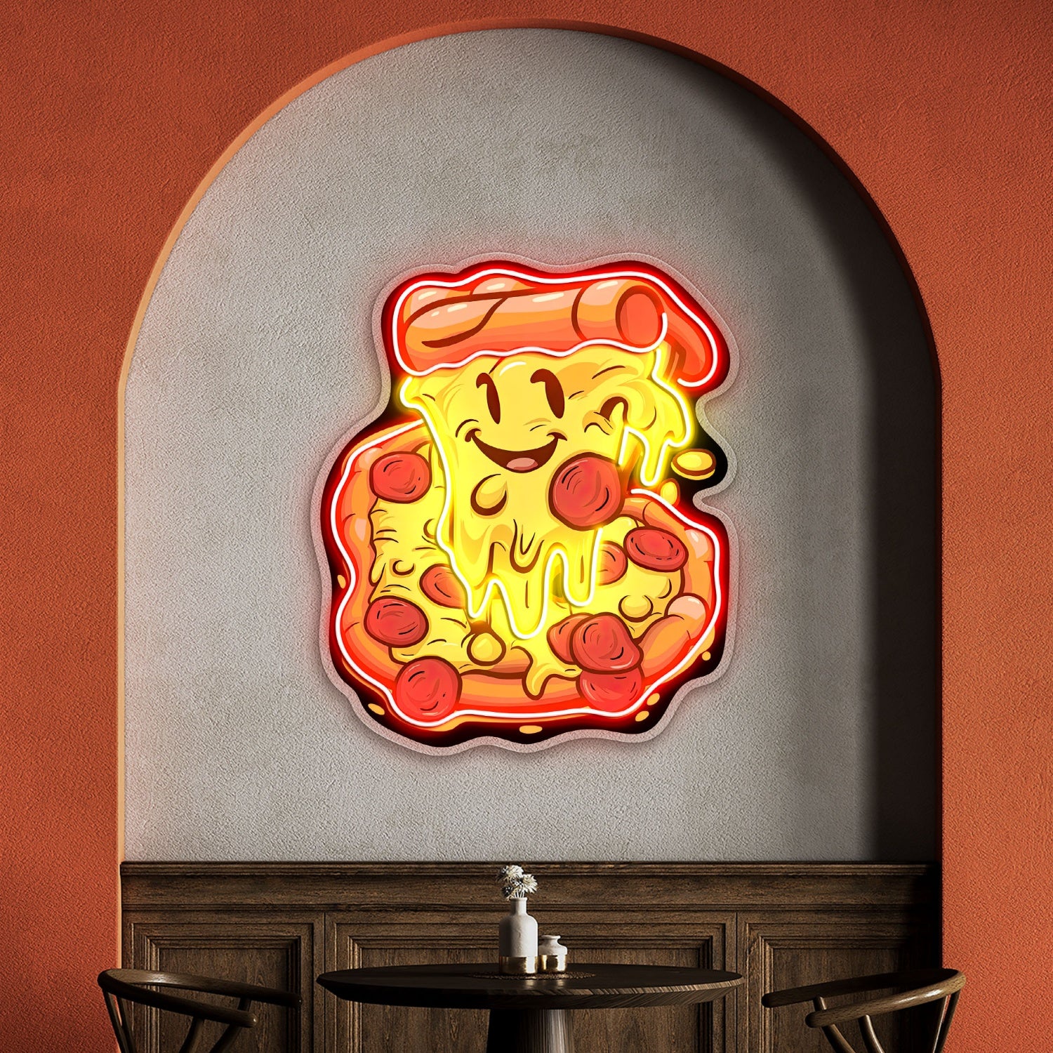 Slice Pizza Cute Smile Acrylic Led Neon Sign Deocr Shop | Shineneon