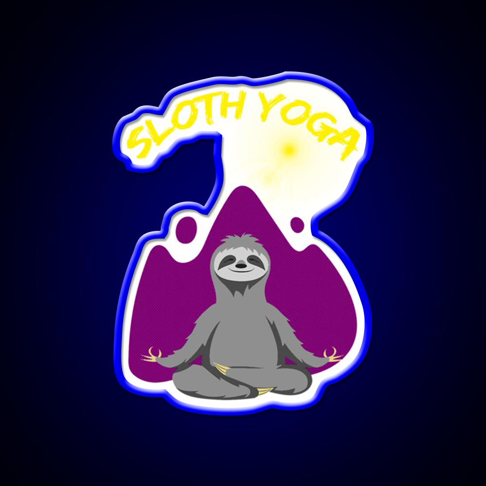 Sloth Yoga Led Neon Sign For Wellness Space Rgb Color