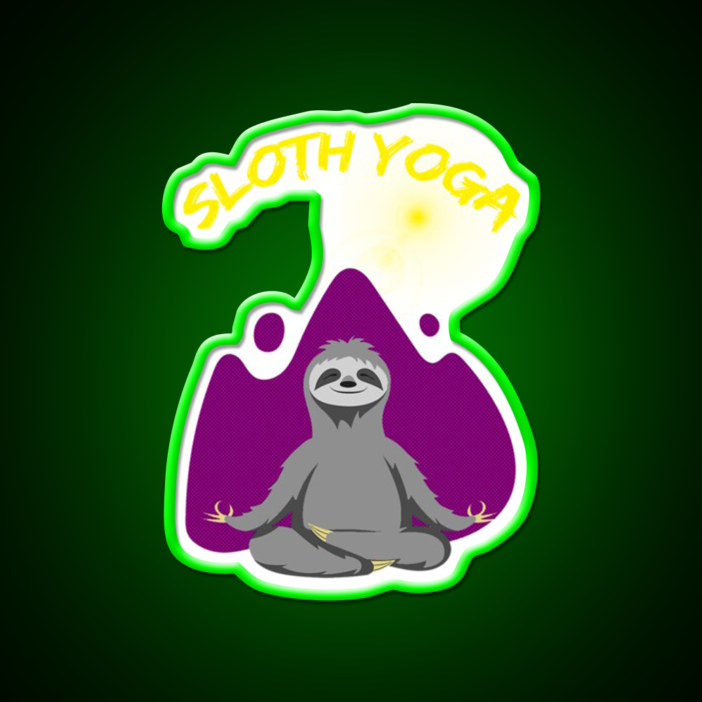 Sloth Yoga Led Neon Sign For Wellness Space Rgb Color