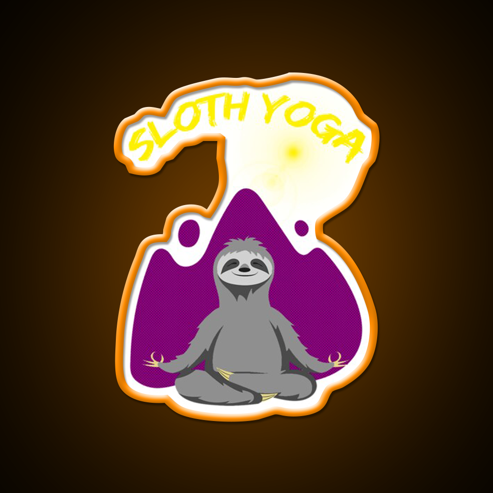 Sloth Yoga Led Neon Sign For Wellness Space Rgb Color