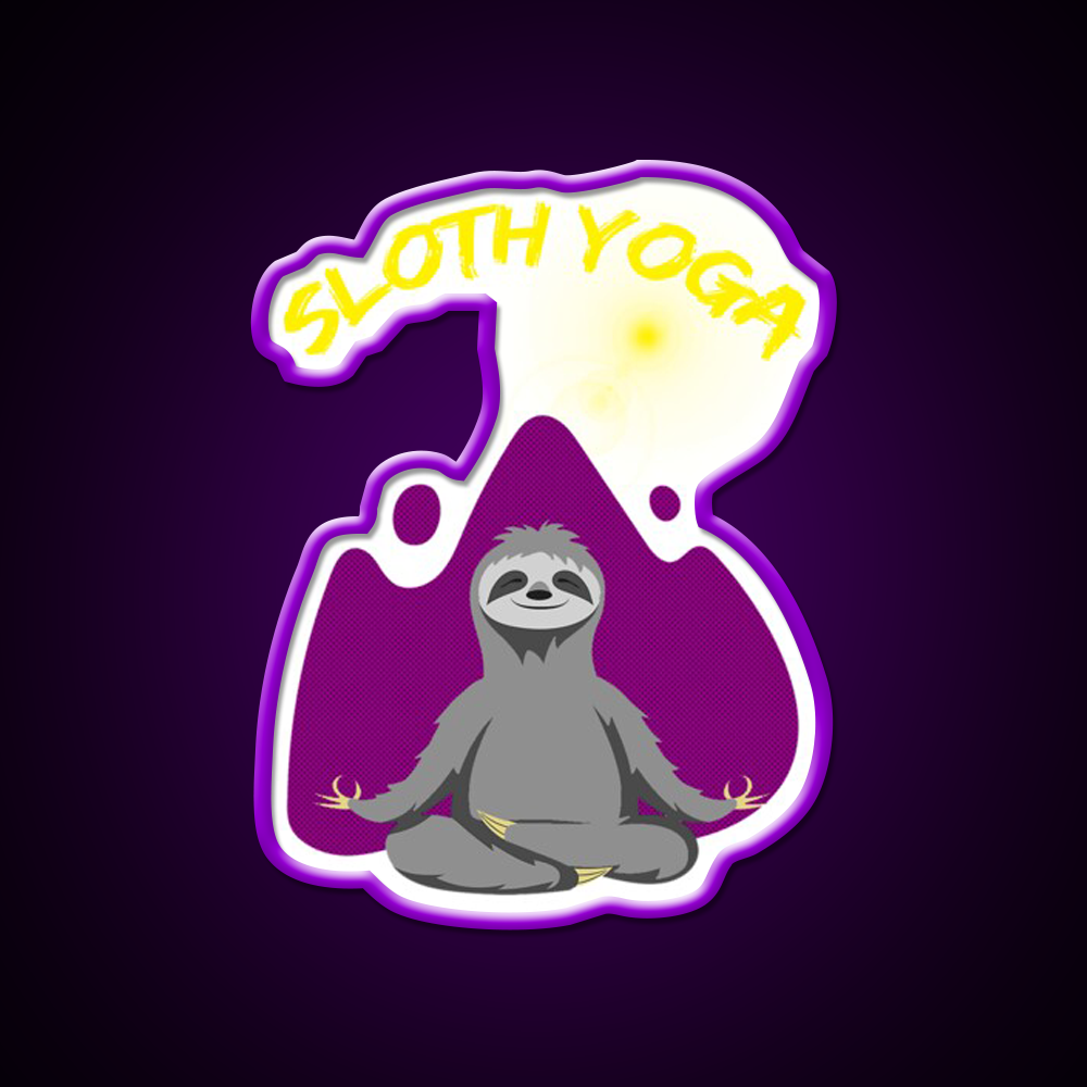 Sloth Yoga Led Neon Sign For Wellness Space Rgb Color