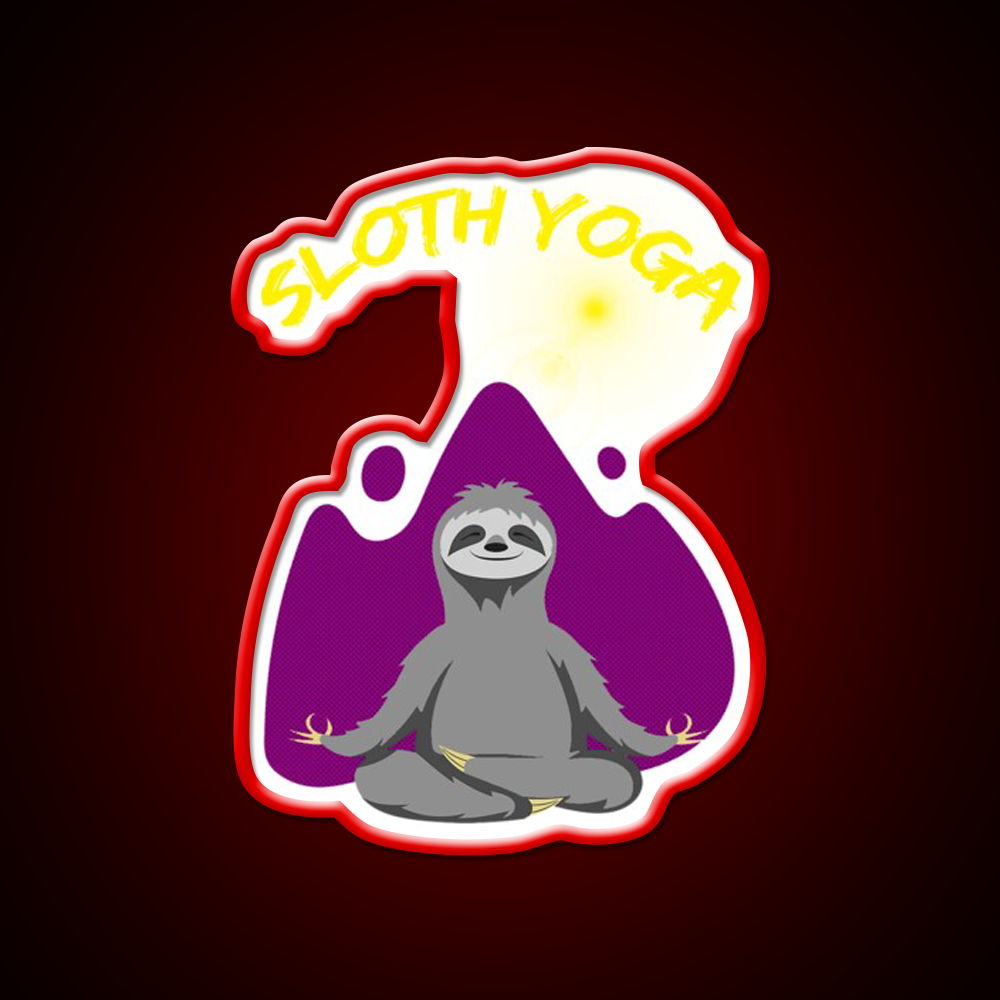 Sloth Yoga Led Neon Sign For Wellness Space Rgb Color