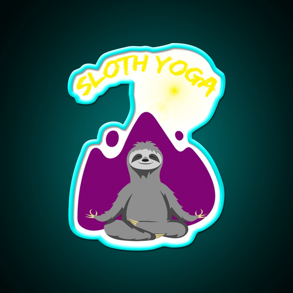 Sloth Yoga Led Neon Sign For Wellness Space Rgb Color - Shineneon