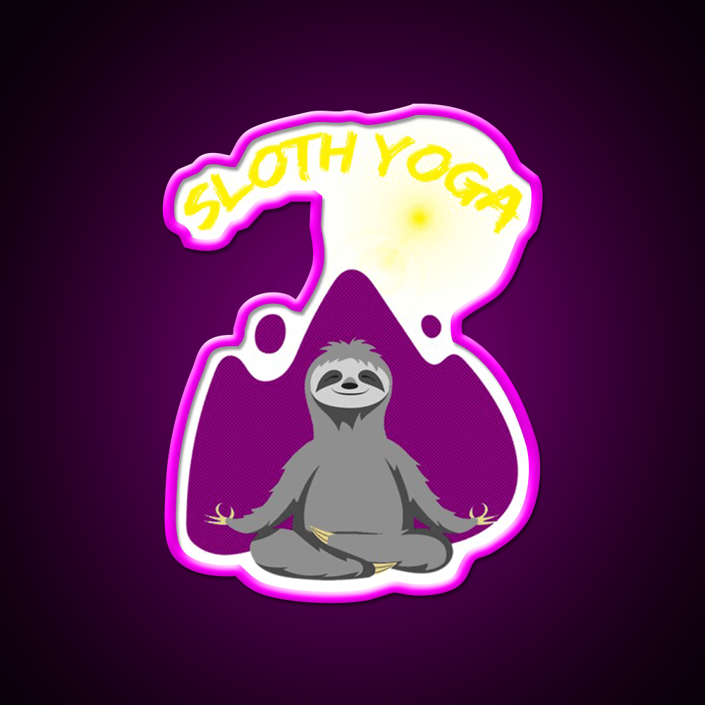 Sloth Yoga Led Neon Sign For Wellness Space Rgb Color - Shineneon