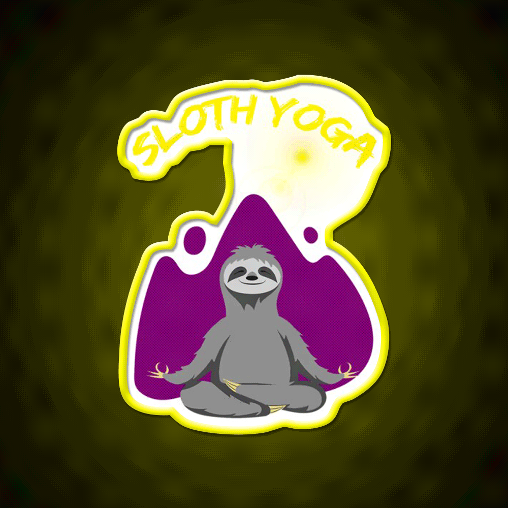 Sloth Yoga Led Neon Sign For Wellness Space Rgb Color