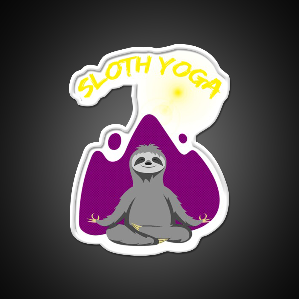 Sloth Yoga Led Neon Sign For Wellness Space Rgb Color
