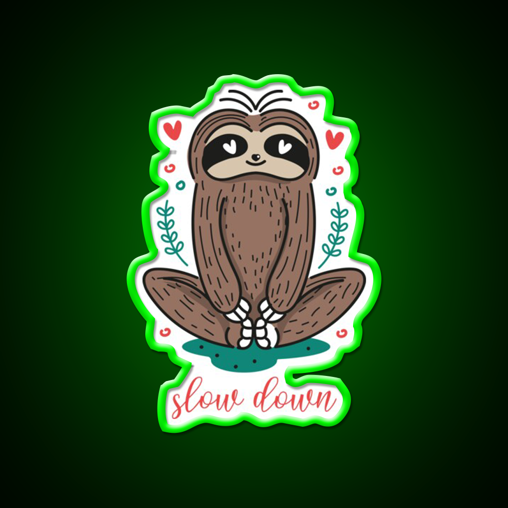 Slow Down Solth Yoga For Girls Yoga Led Neon Sign Rgb Color