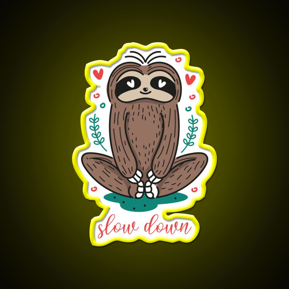 Slow Down Solth Yoga For Girls Yoga Led Neon Sign Rgb Color