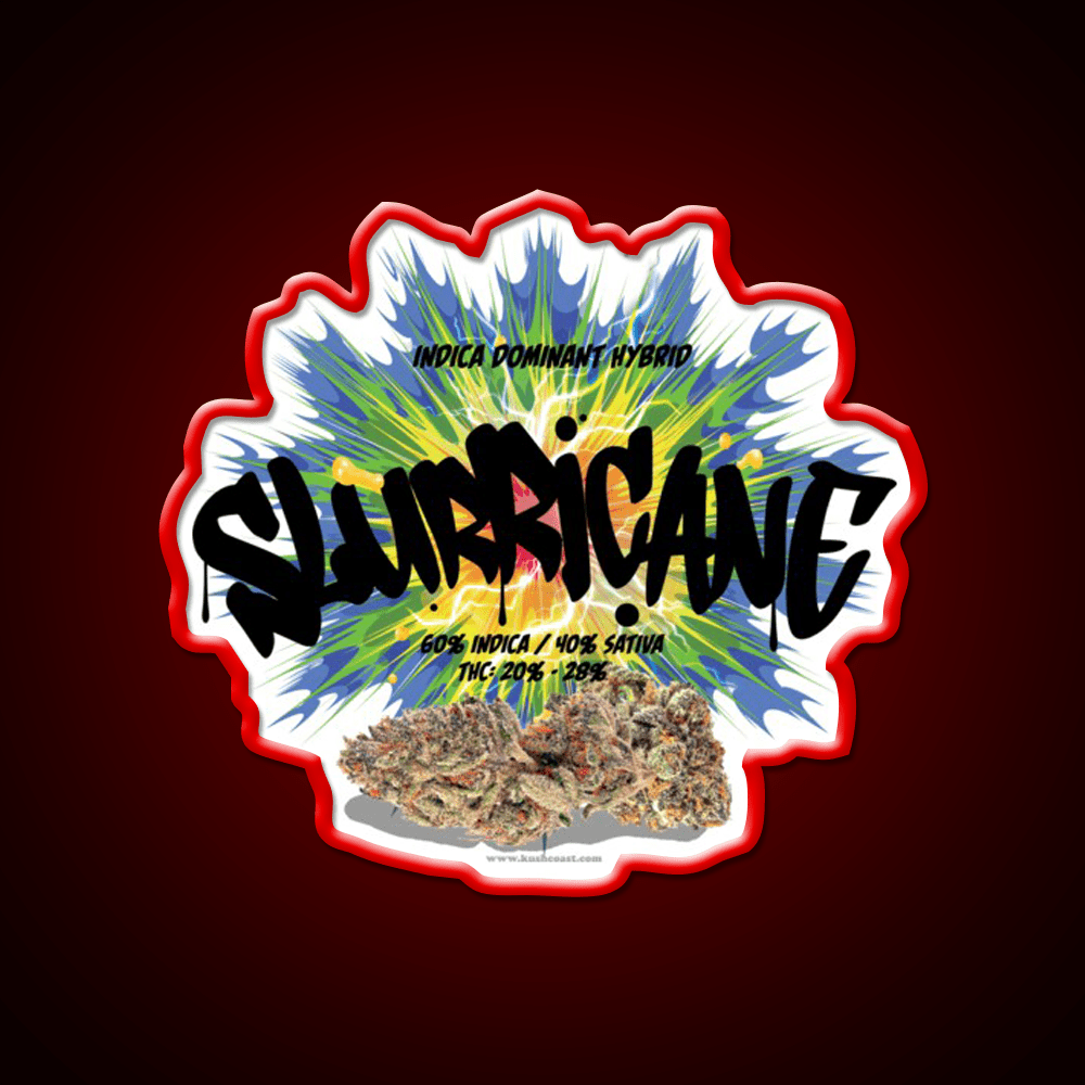Slurricane Strain Art Hemp Inspired Green Leaf Led Neon Sign Rgb Color - Shineneon