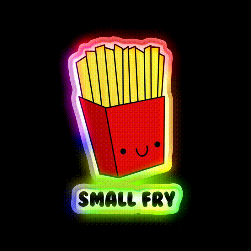 Small Fry Fast Food Led Neon Sign For Burger Place Wall Art Rgb Color - LED neon sign close-up detail