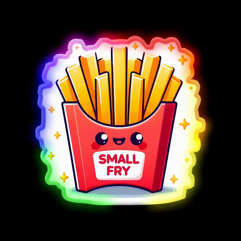 Small Fry Snack Food Led Neon Sign Rgb Color - LED neon sign close-up detail