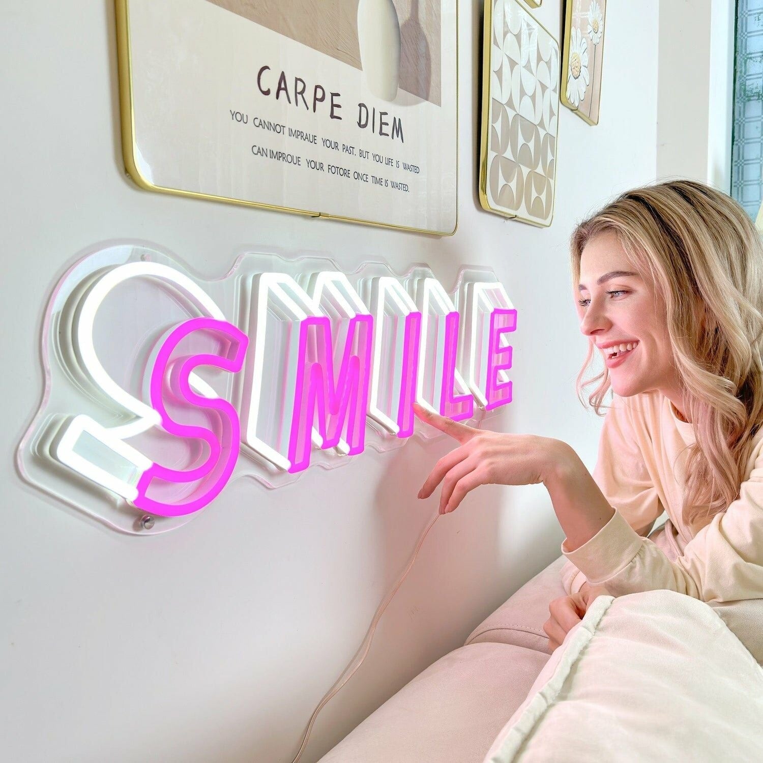 Smile 3d Word Led Neon Sign For Bar Office - Shineneon