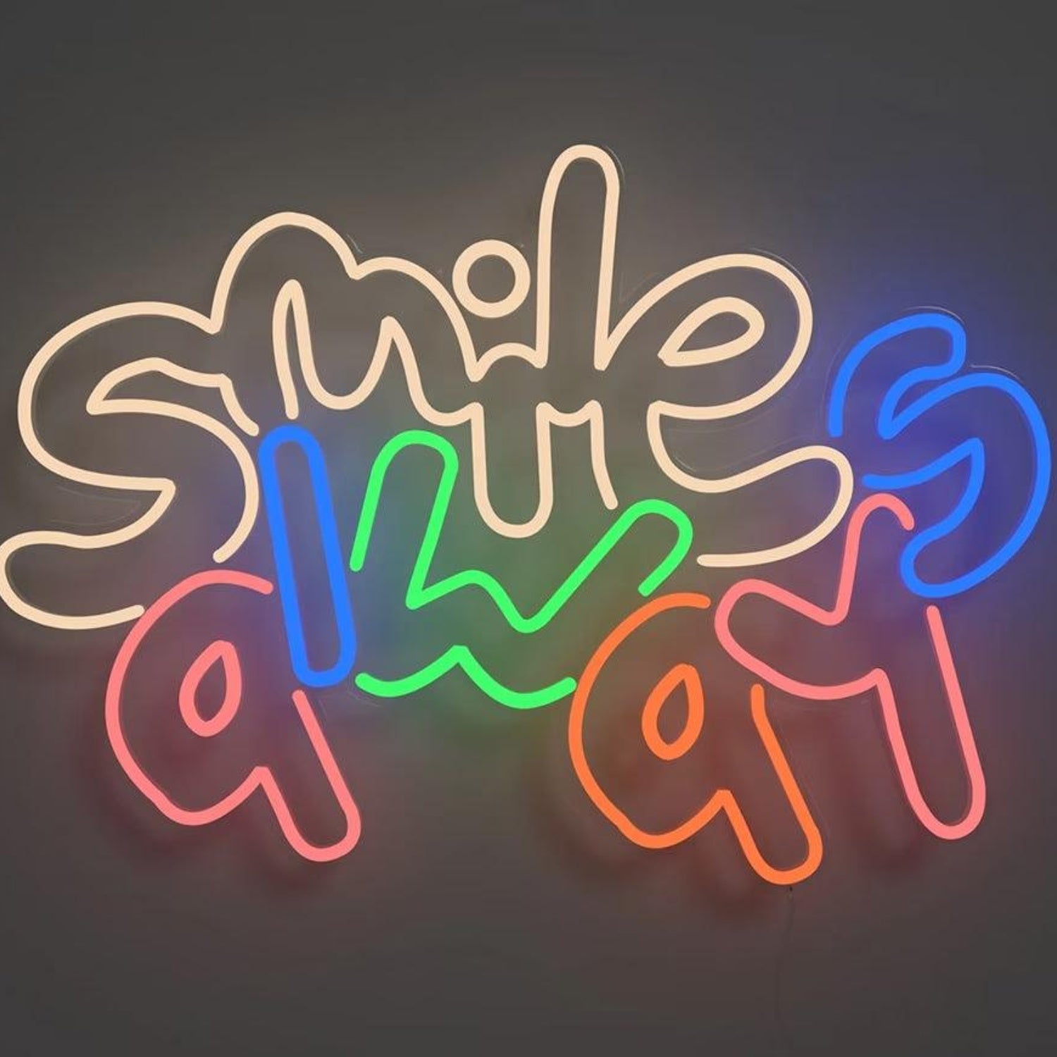 Smile Always Multicolor Led Neon Sign For Indoor Home Cafe Decor | Shineneon