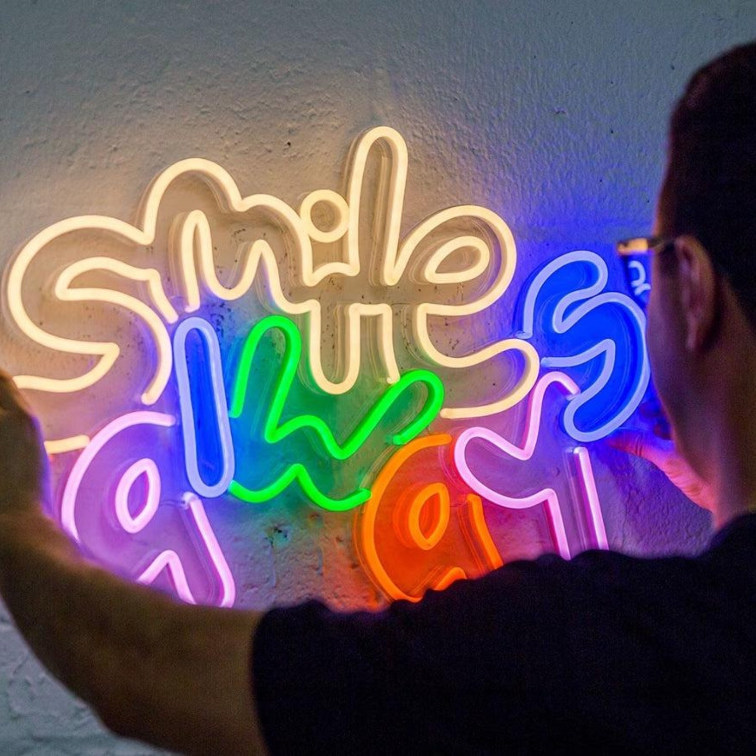 Smile Always Multicolor Led Neon Sign For Indoor Home Cafe Decor | Shineneon
