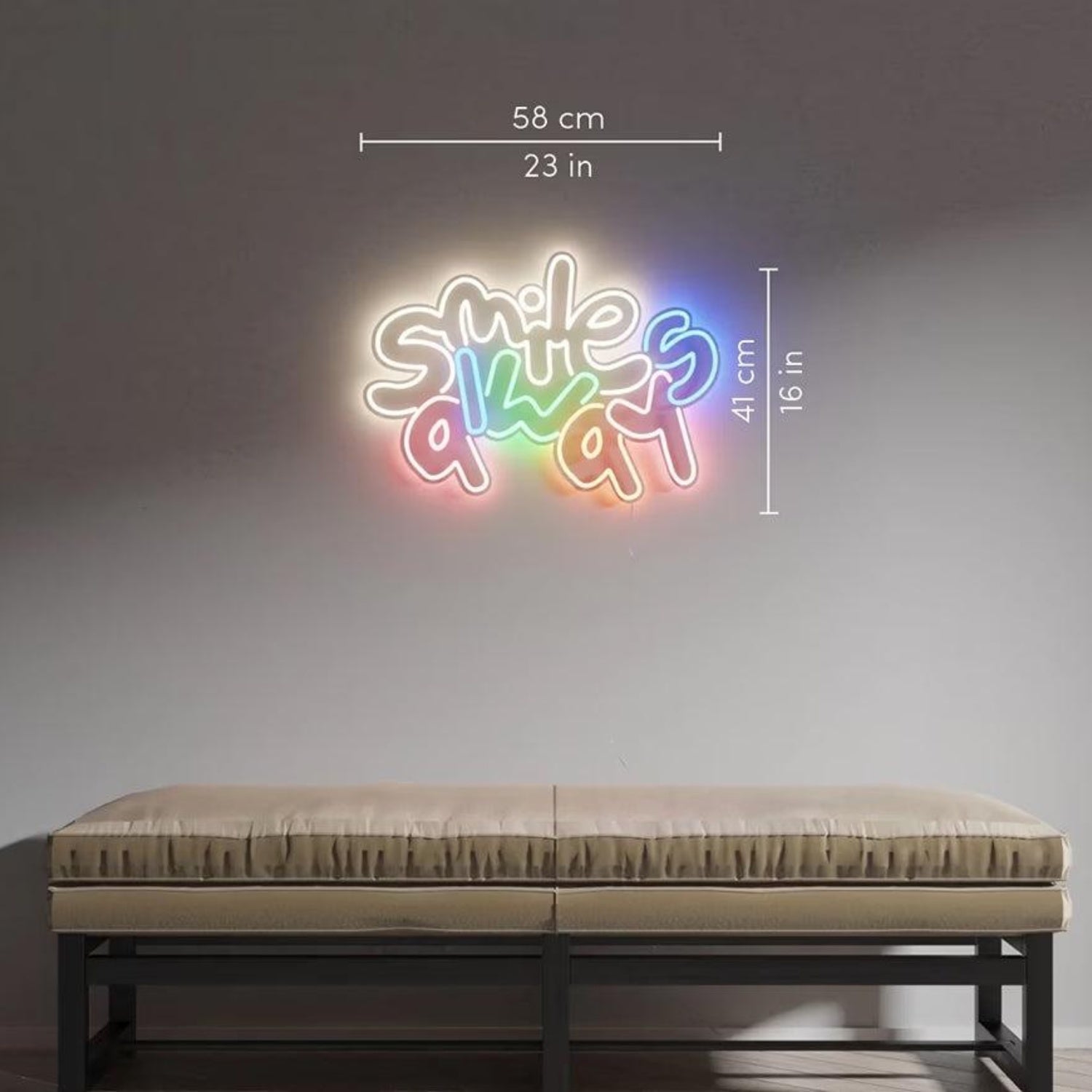 Smile Always Multicolor Led Neon Sign For Indoor Home Cafe Decor | Shineneon