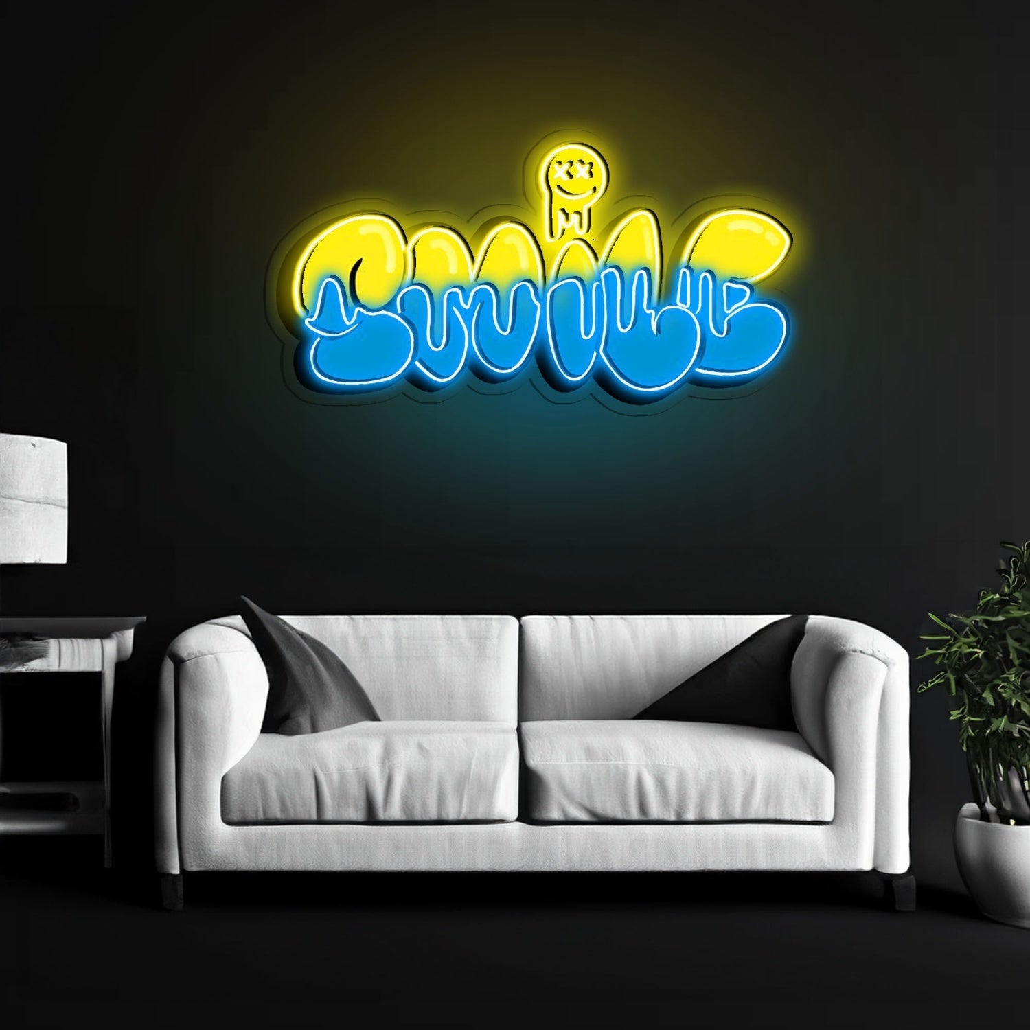 Smile Grafity Led Neon Sign X Acrylic Artwork - Shineneon