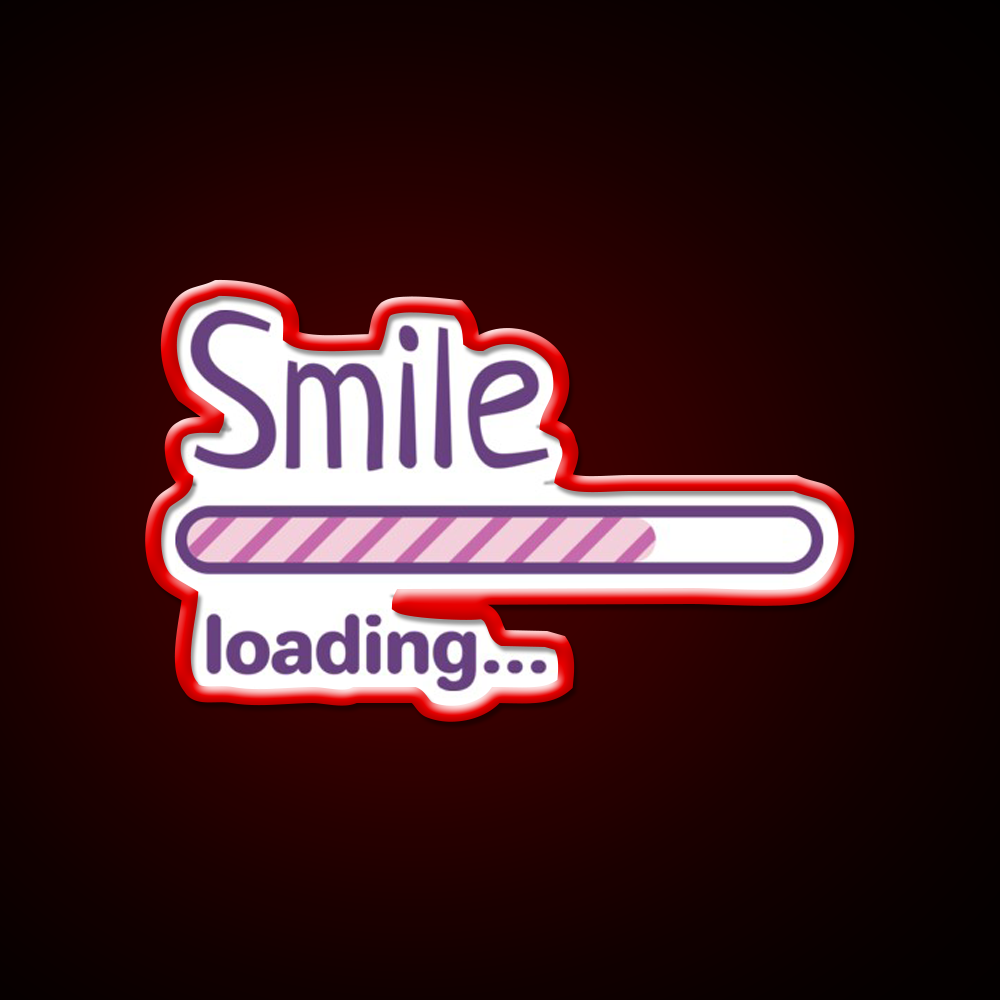 Smile Loading Bar Man Cave Bar Led Neon Sign Rgb Color