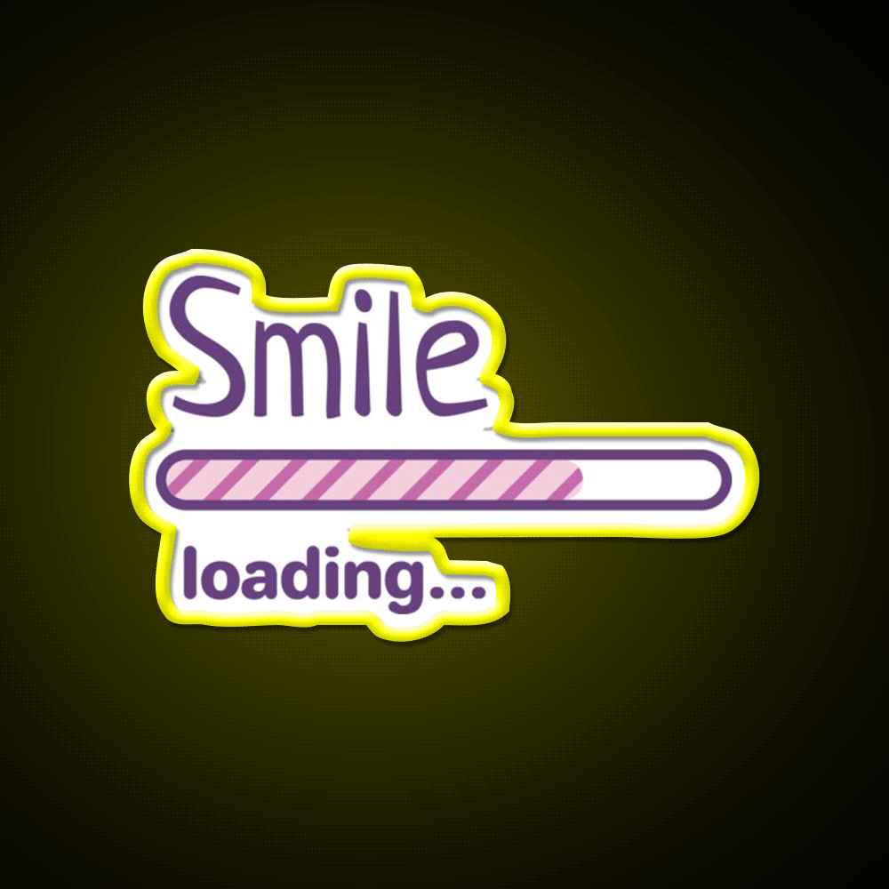 Smile Loading Bar Man Cave Bar Led Neon Sign Rgb Color