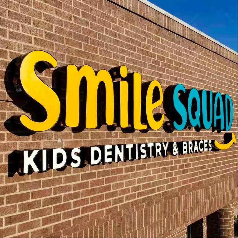 Smile Squad Kids Dentistry 3D Frontlit And Backlit Channel Letter Led Light Sign