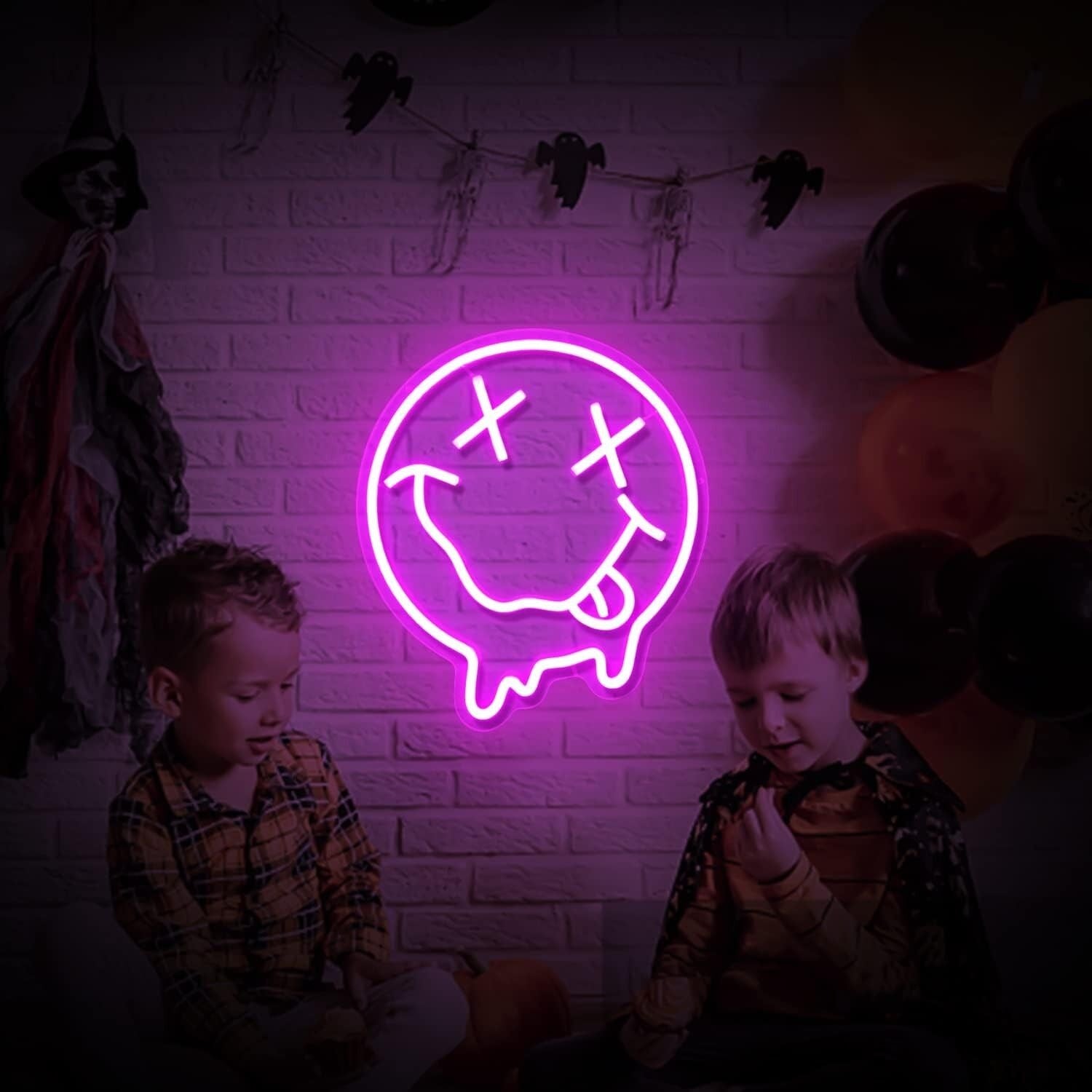 Smiley Face Deep Pink Led Neon Sign Bedroom Happy Vibes | Shineneon