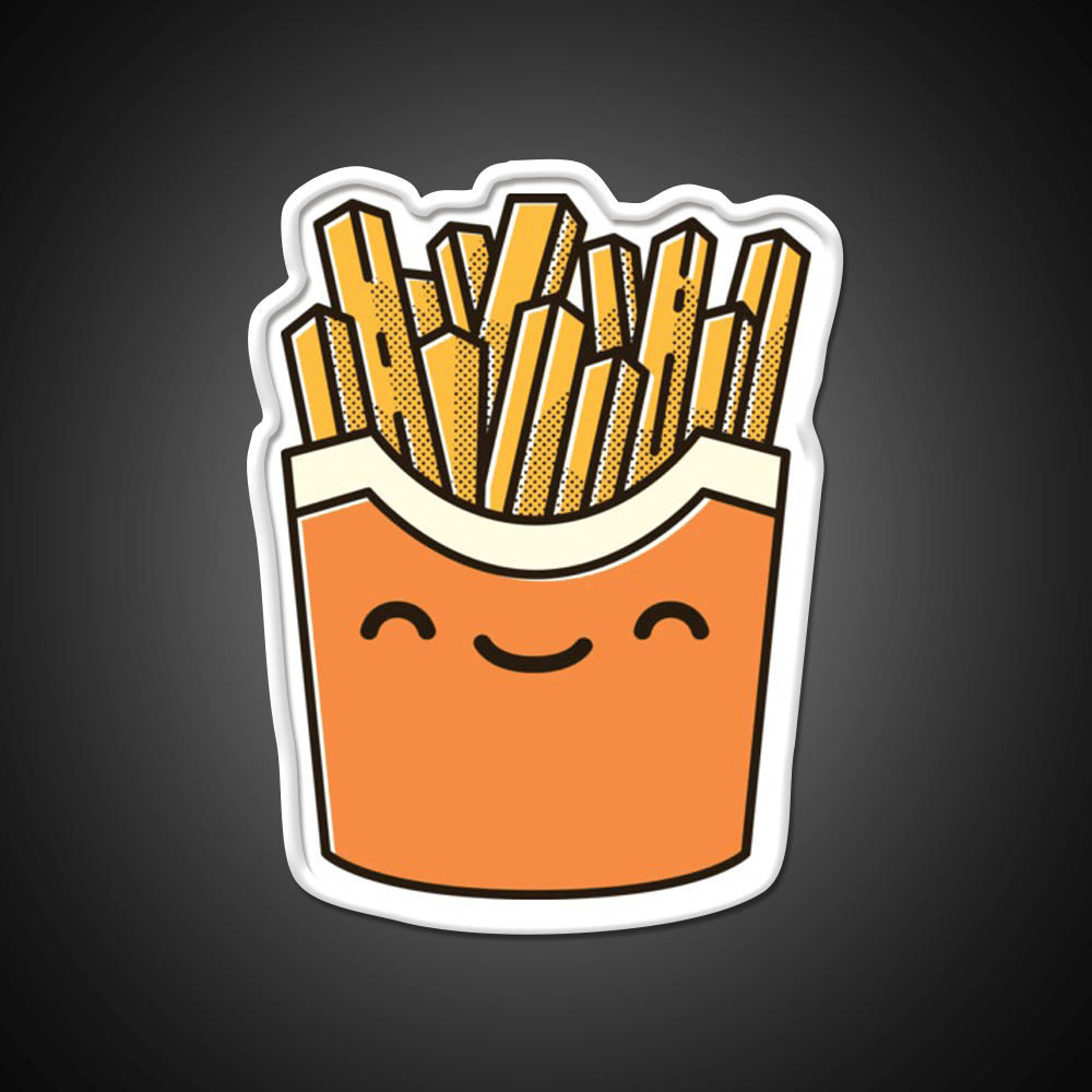 Smiley French Fries Fast Food Led Neon Sign For Burger Place Rgb Color - Shineneon