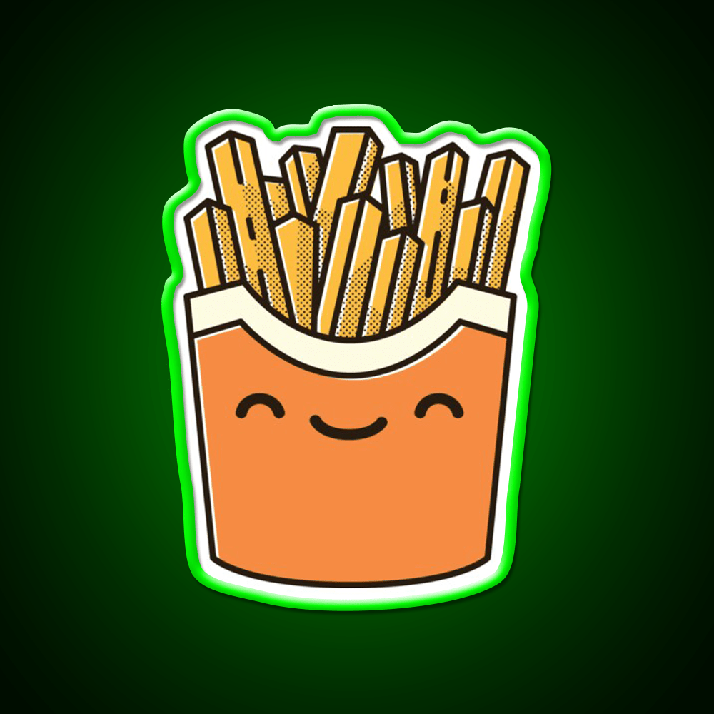 Smiley French Fries Fast Food Led Neon Sign For Burger Place Rgb Color - Shineneon