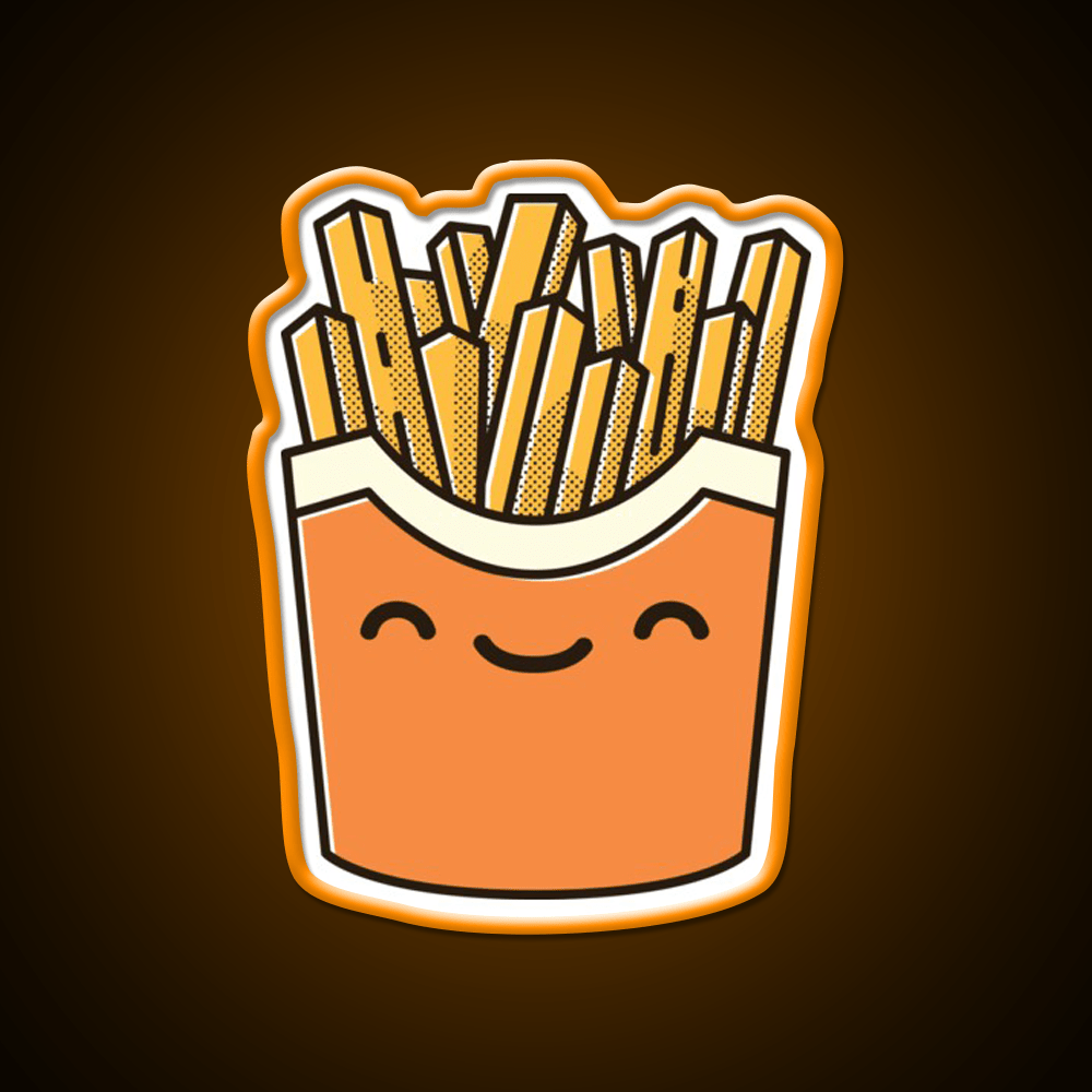 Smiley French Fries Fast Food Led Neon Sign For Burger Place Rgb Color - Shineneon
