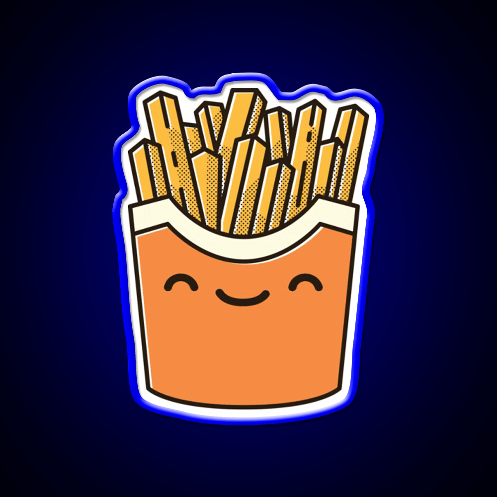 Smiley French Fries Fast Food Led Neon Sign For Burger Place Rgb Color - Shineneon