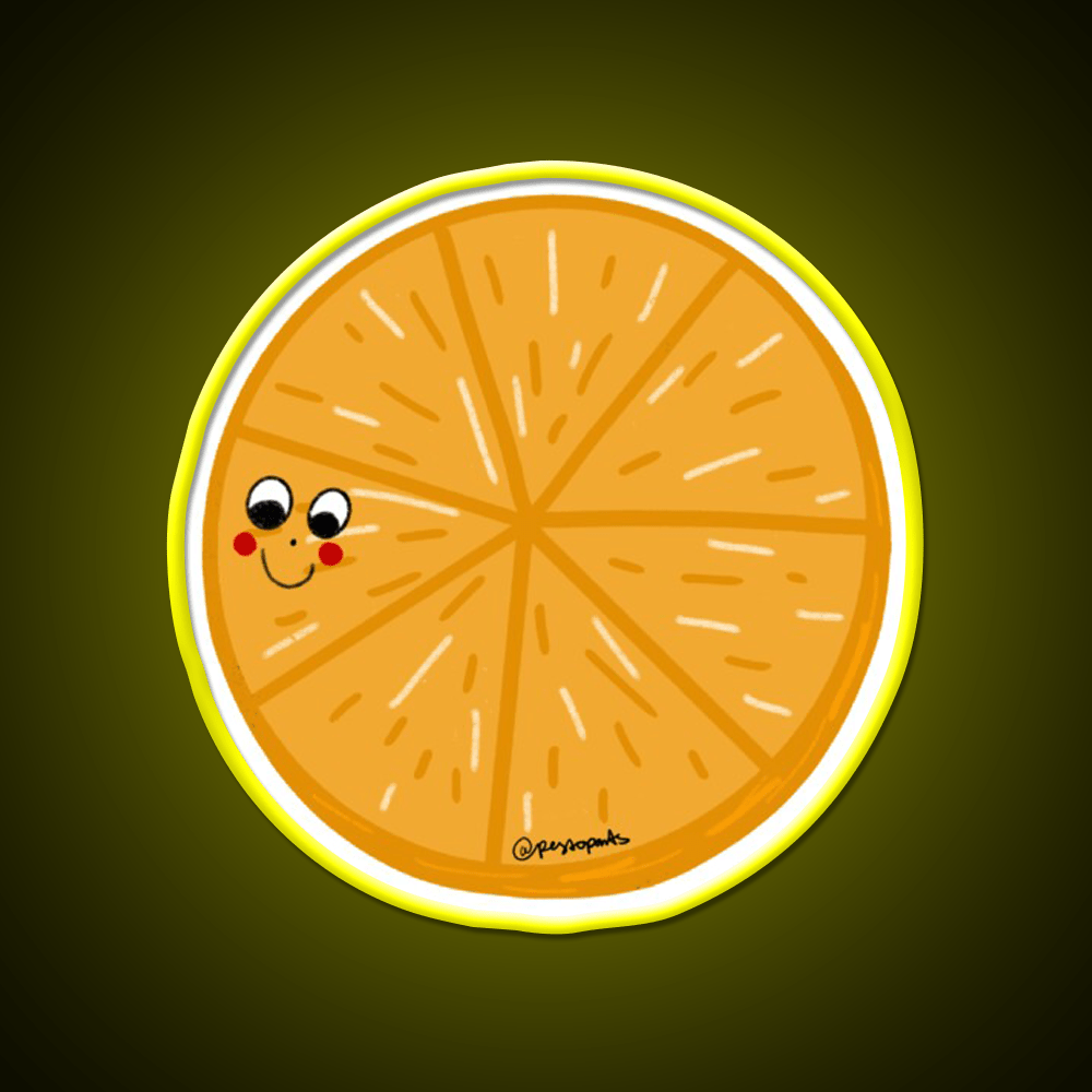 Smiley Orange Snack Food Led Neon Sign Rgb Color - Shineneon