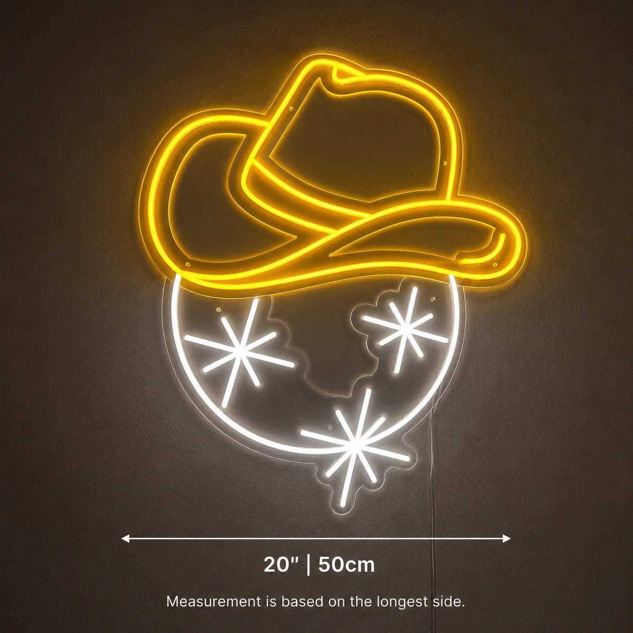 Smiling Cowboy Hat Neon Sign LED Neon Sign size image