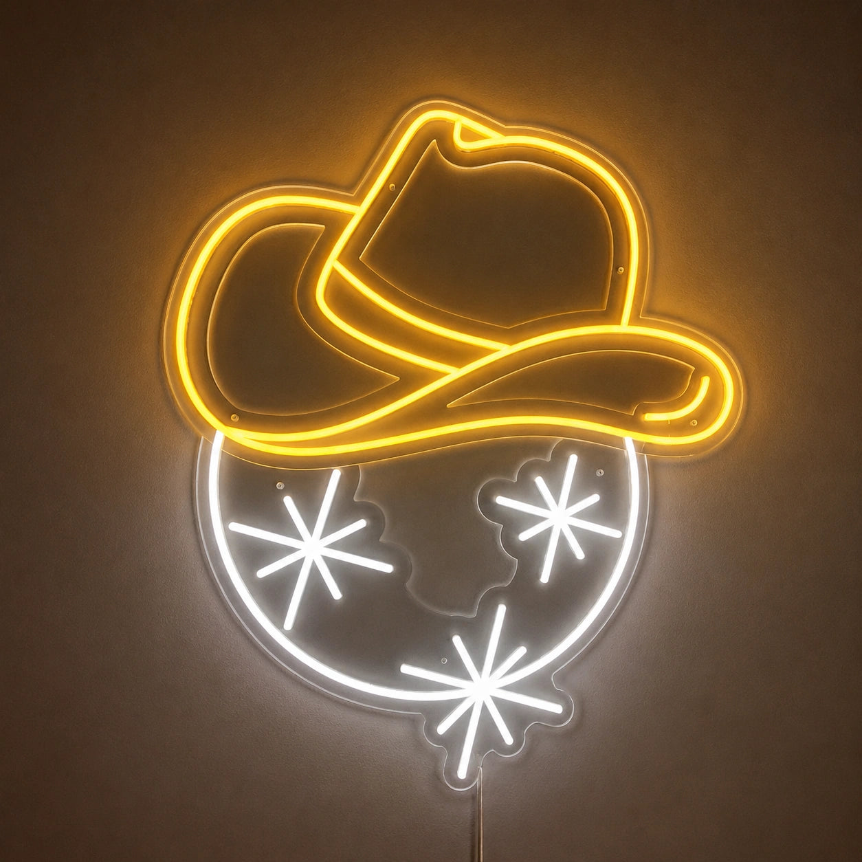 Smiling Cowboy Hat Neon Sign LED Neon Sign main product image