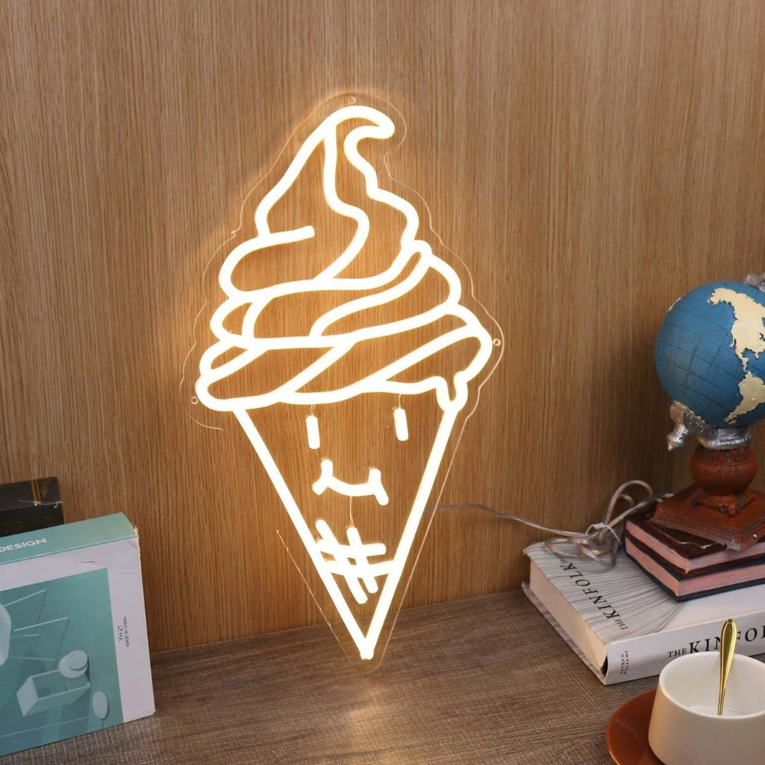 Smiling Ice Cream Yellow Led Neon Sign | Shineneon