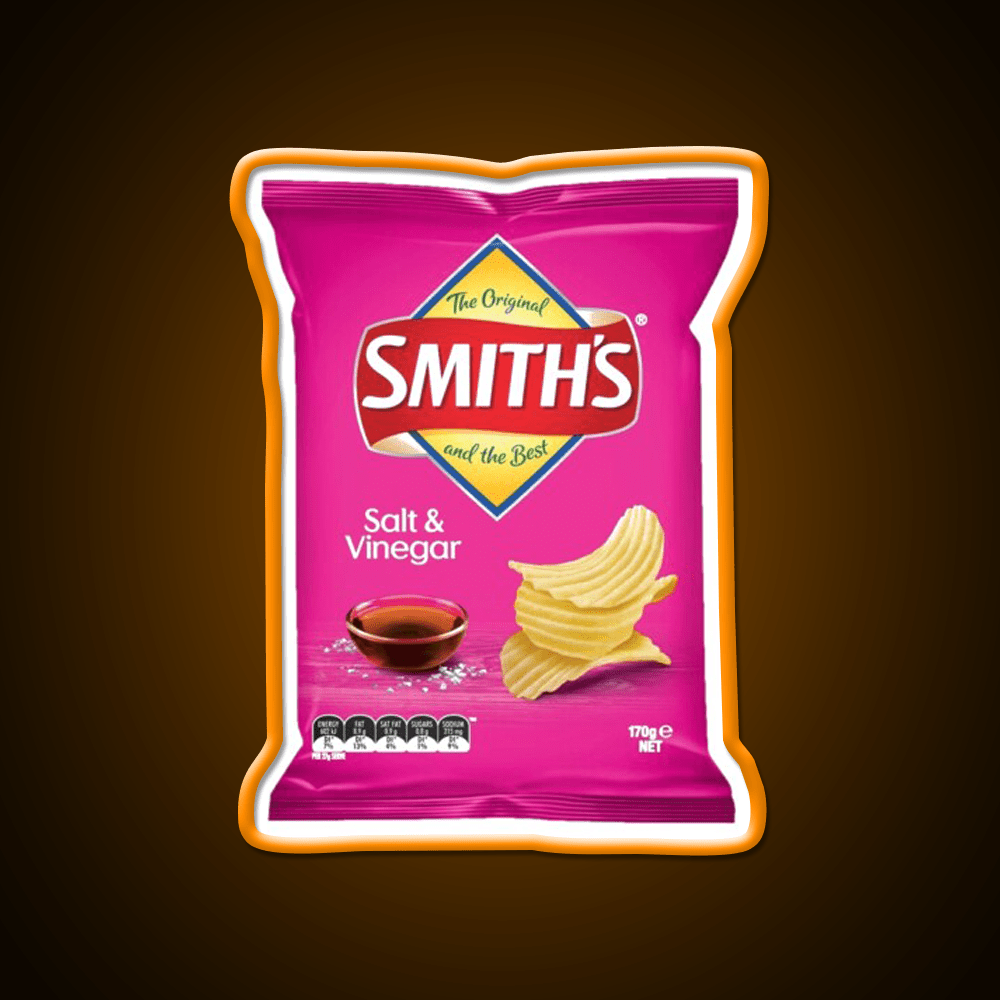Smiths Chips Salt And Vinegar Snack Food Led Neon Sign Rgb Color - Shineneon