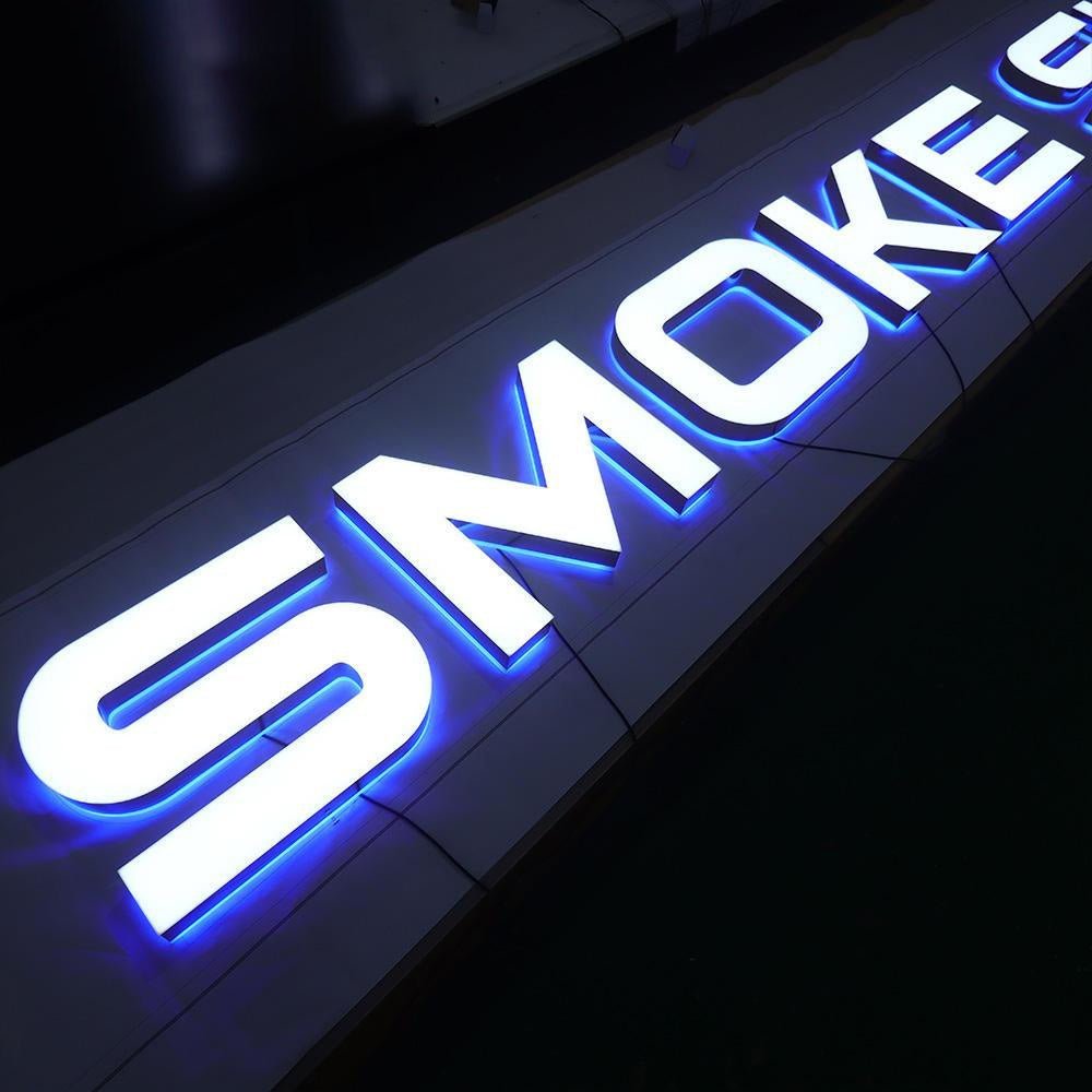 Smoke 3D Front And Back Lit Letters Metal Led Sign - Shineneon