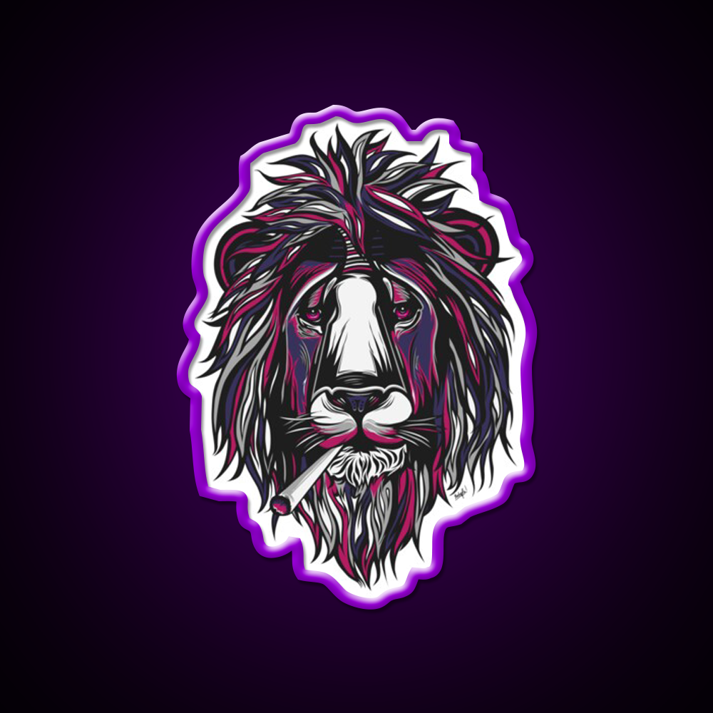 Smoke Lion Hemp Inspired Green Leaf Led Neon Sign Rgb Color - LED neon sign view 9