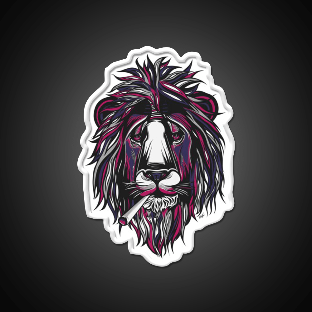 Smoke Lion Hemp Inspired Green Leaf Led Neon Sign Rgb Color - Shineneon