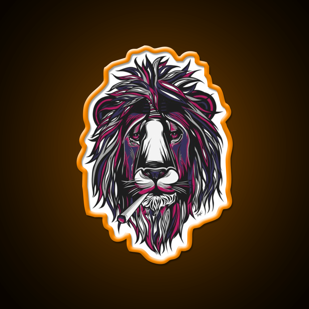 Smoke Lion Hemp Inspired Green Leaf Led Neon Sign Rgb Color - Shineneon