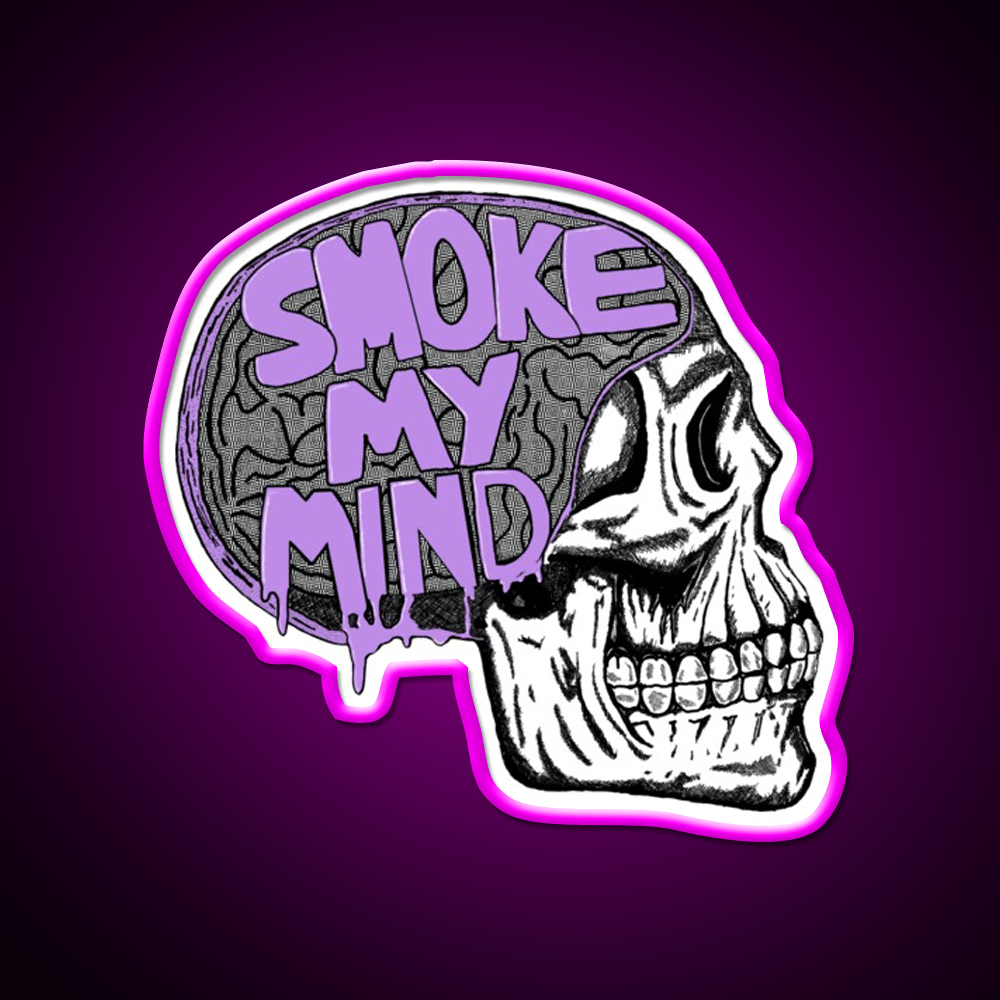 Smoke My Mind Hemp Inspired Green Leaf Led Neon Sign Rgb Color - Shineneon