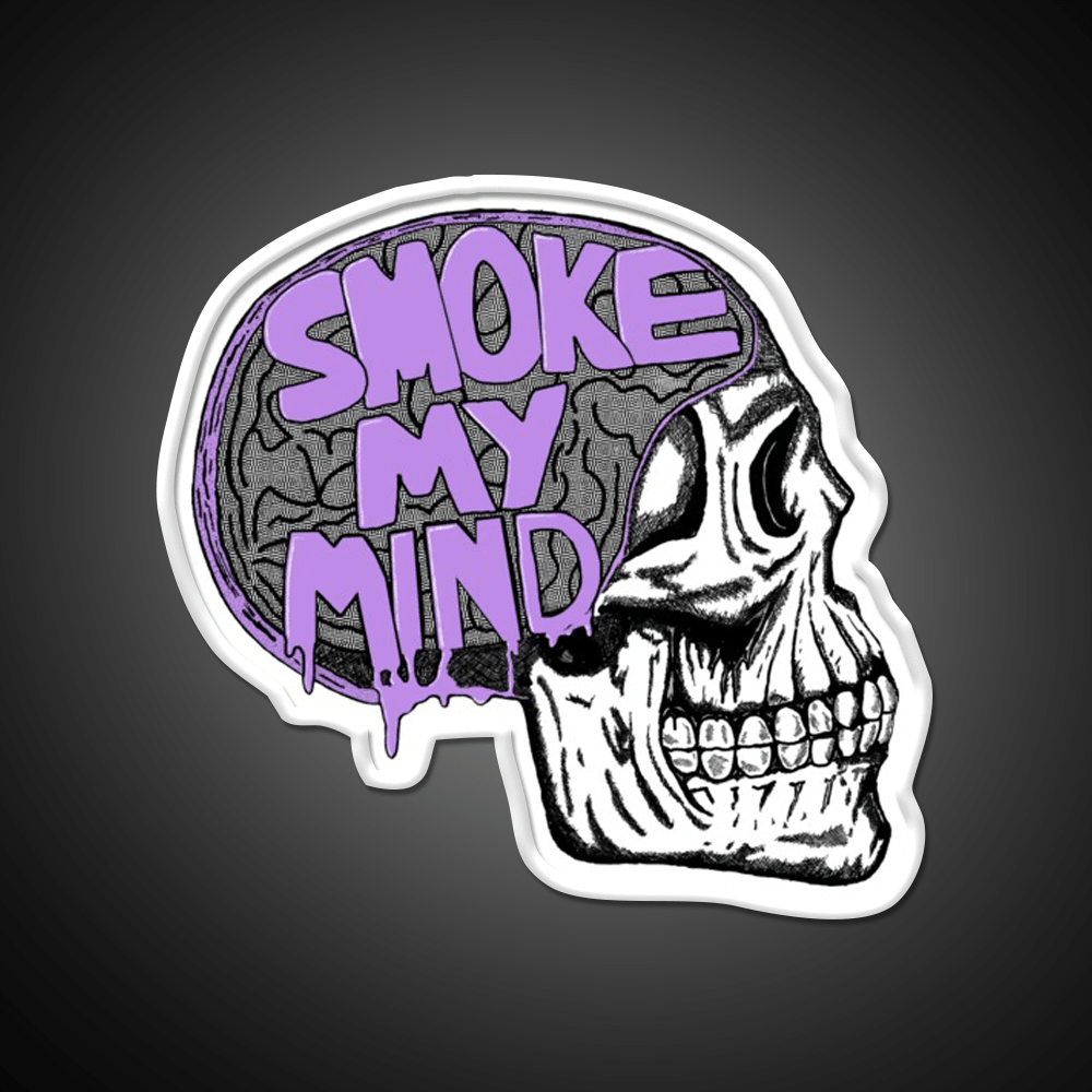 Smoke My Mind Hemp Inspired Green Leaf Led Neon Sign Rgb Color - Shineneon