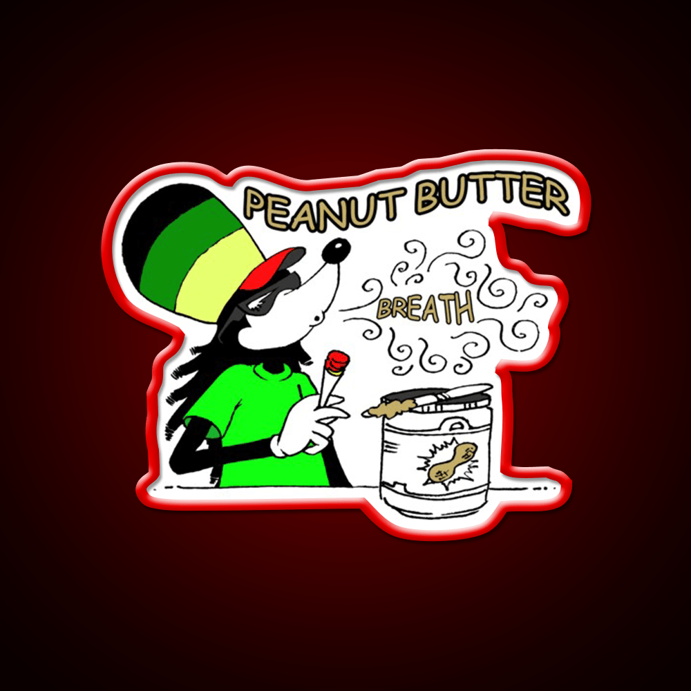 Smoke Shack Culture Peanut Butter Breath Green Leaf Led Neon Sign Rgb Color - Shineneon