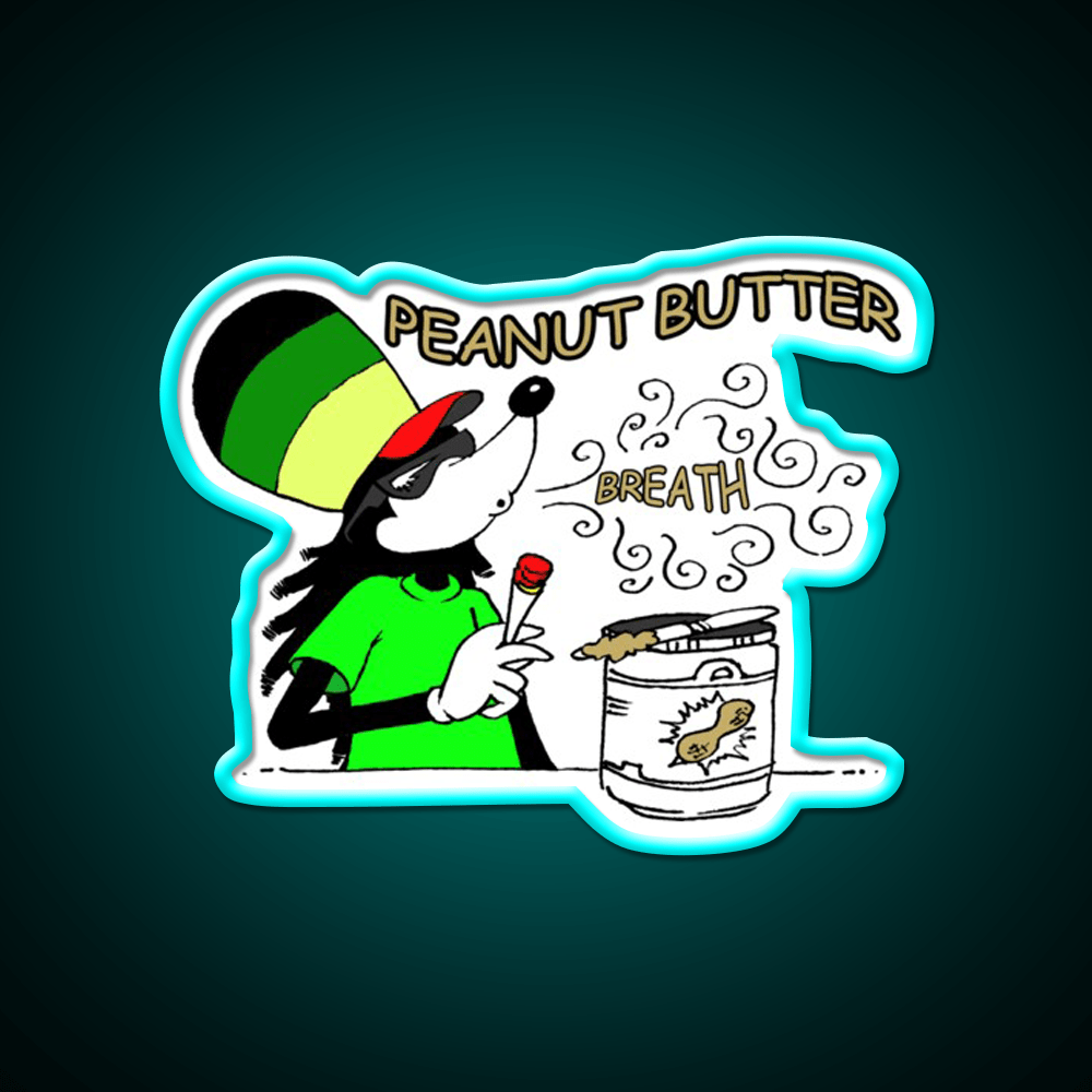 Smoke Shack Culture Peanut Butter Breath Green Leaf Led Neon Sign Rgb Color - Shineneon