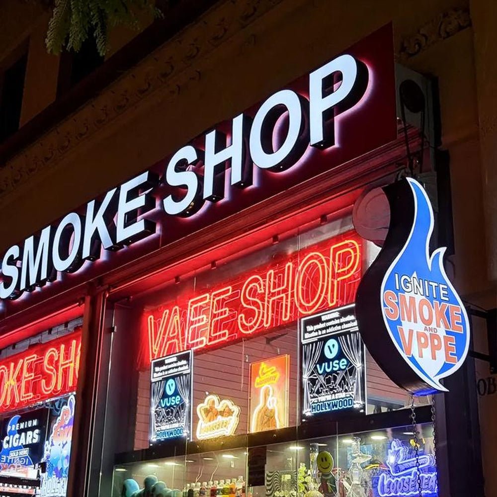 Smoke Shop 3D Front And Back Lit Letters Metal Led Sign - Shineneon