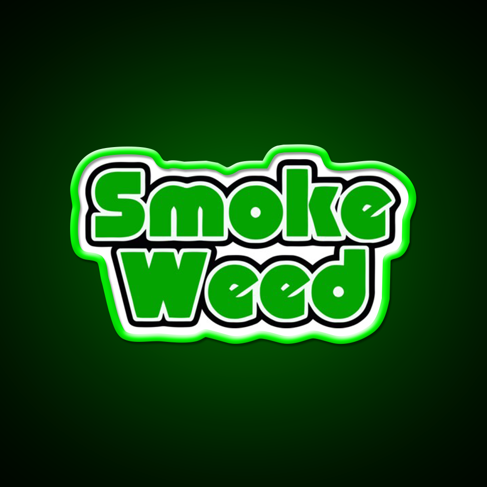 Smoke Weed Sleep Logo Hemp Inspired Green Leaf Led Neon Sign Rgb Color - LED neon sign view 8