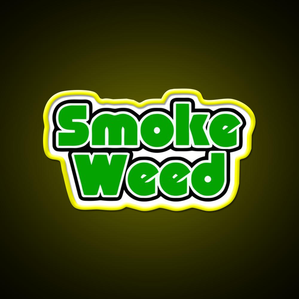 Smoke Weed Sleep Logo Hemp Inspired Green Leaf Led Neon Sign Rgb Color - LED neon sign view 7
