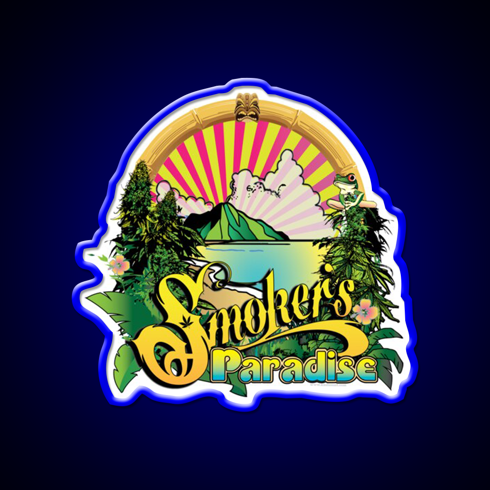 Smokers Paradise Hemp Inspired Green Leaf Led Neon Sign Rgb Color - LED neon sign view 5