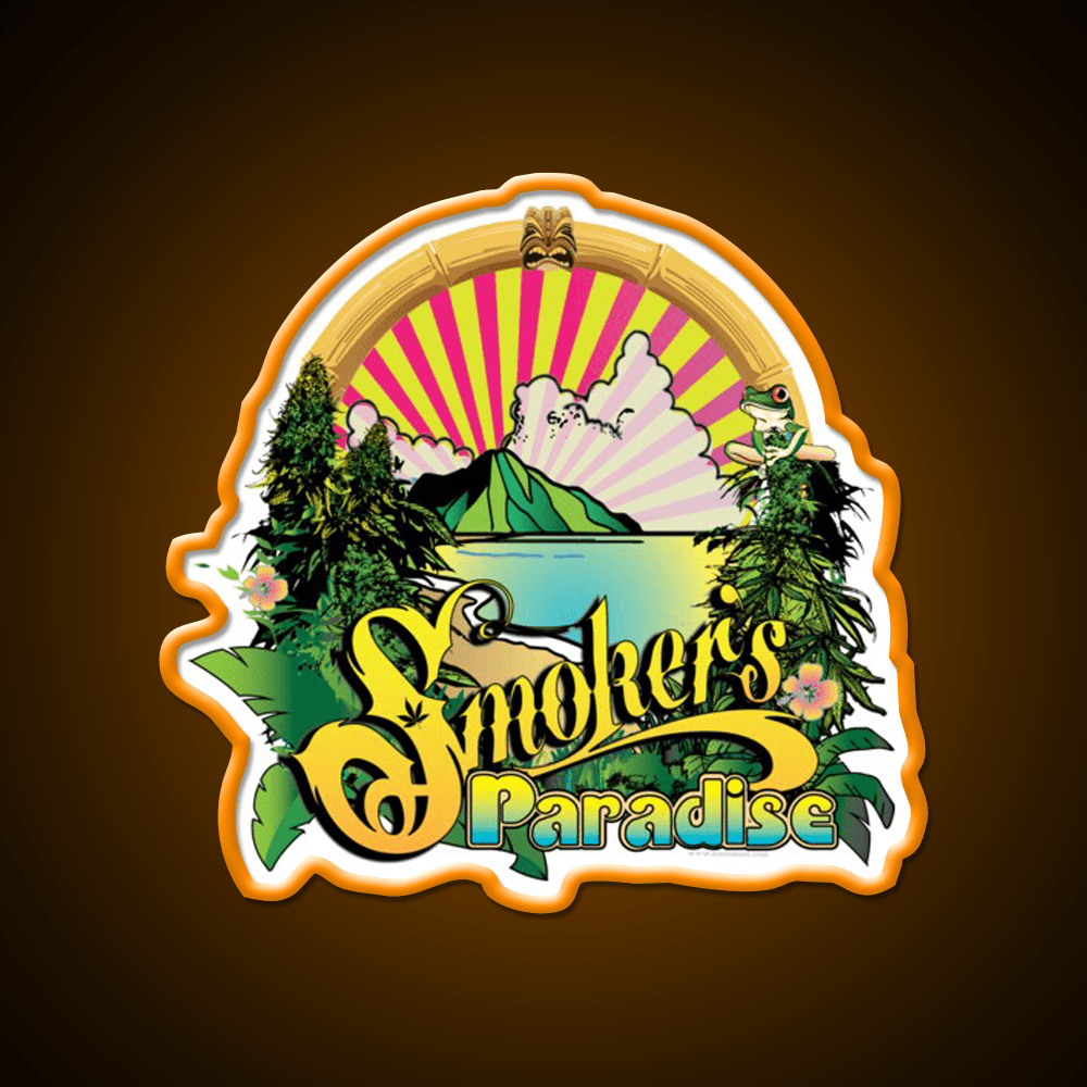 Smokers Paradise Hemp Inspired Green Leaf Led Neon Sign Rgb Color - Shineneon